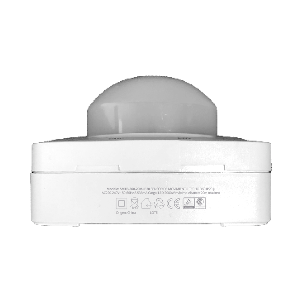 SENSOR DE MOV TECHO MACROLED AC220-240V 2000W MAX, 20M DE ALCANCE, 360º