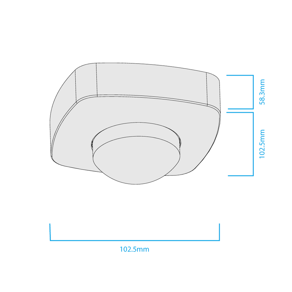 SENSOR DE MOV TECHO MACROLED AC220-240V 2000W MAX, 20M DE ALCANCE, 360º