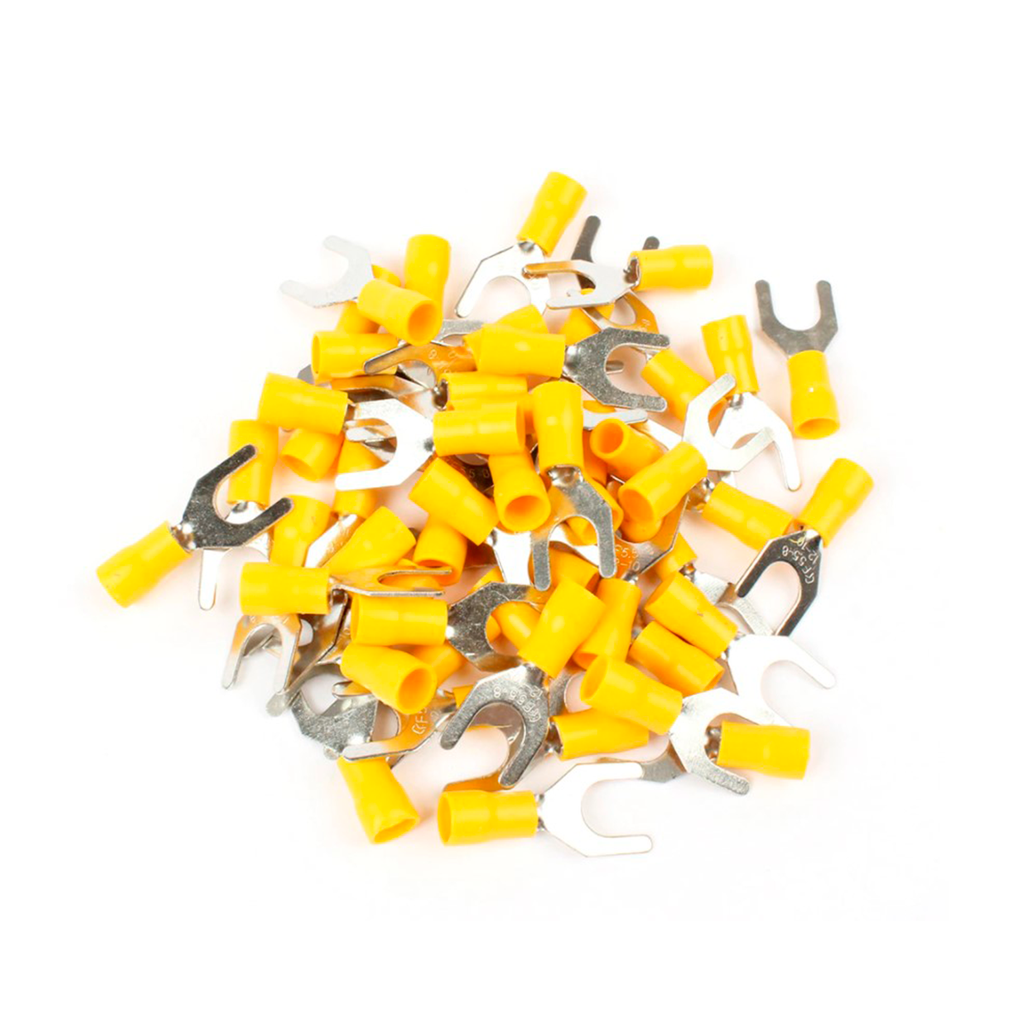 TERMINAL HORQUILLA AISLADOØ 1/4" 10-12AWG AMARILLO 100UND