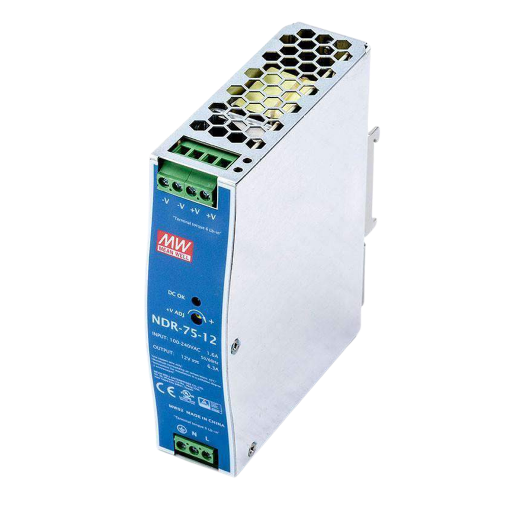 Fuente Riel DIN 75W 12VDC 6.3A In 90-264VAC