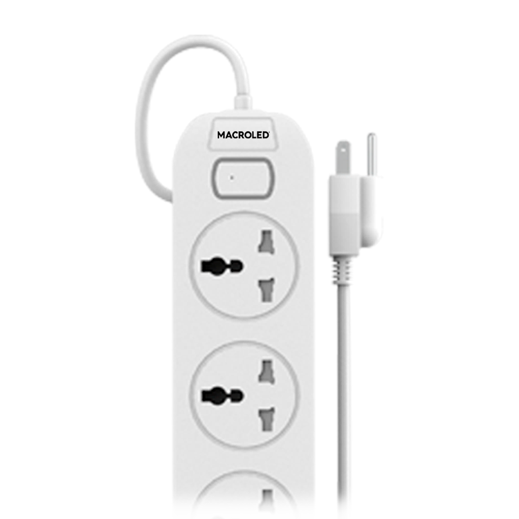 Supresor Multiple 5 Tomas, Blanco, 5Mts De Cable 3X0.75Mm, 250V, 10A, 2500W Max, Protector Termico