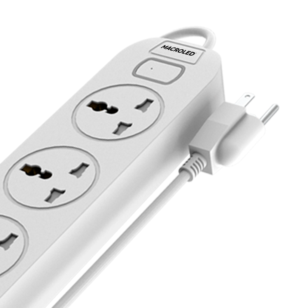 Supresor Multiple 4 Tomas Blanco, +2 Usb +1 Usb C, 3Mts De Cable 3X0.75Mm, 250V, 10A, 2500W Max, Usb 5V 3.1A, Protector Termico