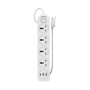 Supresor Multiple 4 Tomas Blanco, +2 Usb +1 Usb C, 5Mts De Cable 3X0.75Mm, 250V, 10A, 2500W Max, Usb 5V 3.1A, Protector Termico