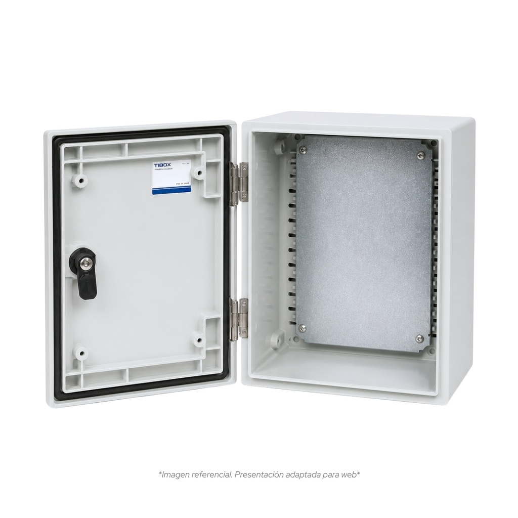 Tablero Poliester Fibra De Vidro Para Adosar 400X400X200 mm C/Pb IP65 Ral7035