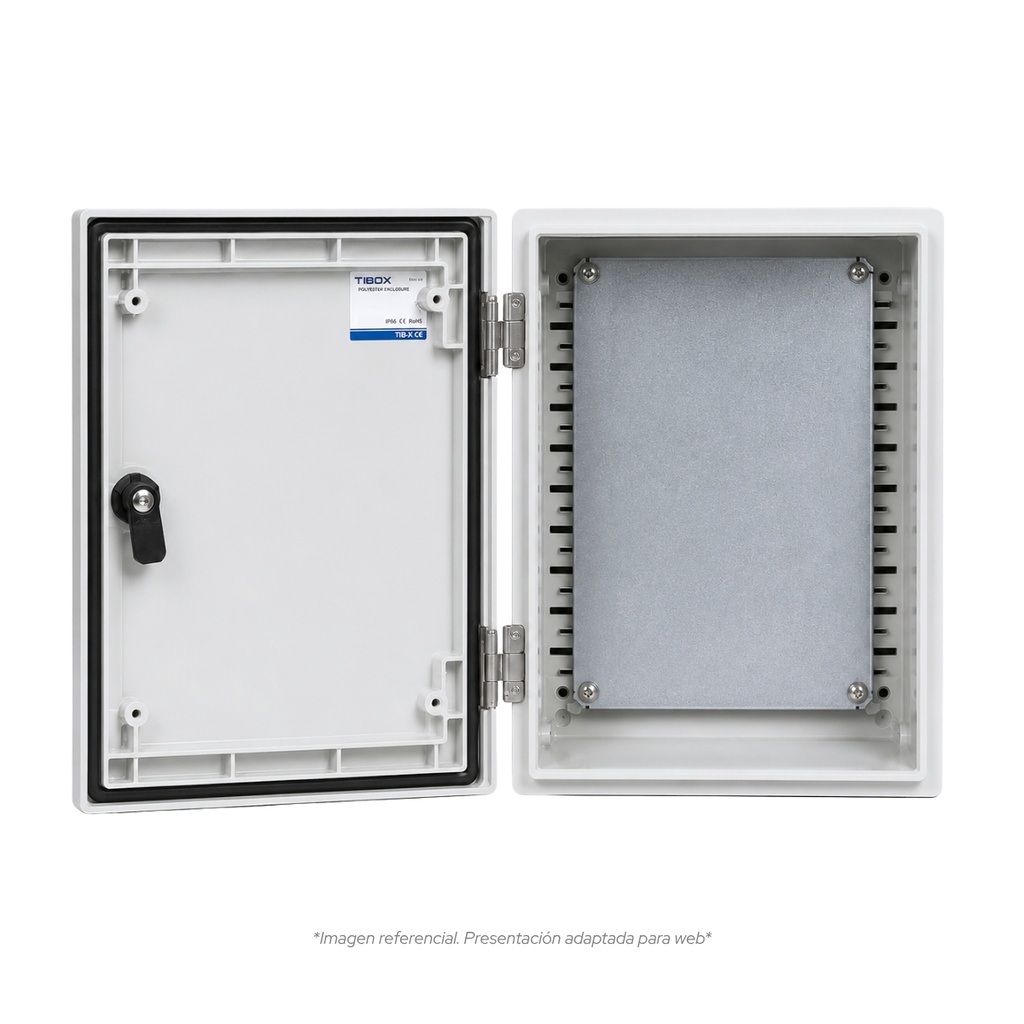 Tablero Poliester Fibra De Vidro Para Adosar 400X400X200 mm C/Pb IP65 Ral7035
