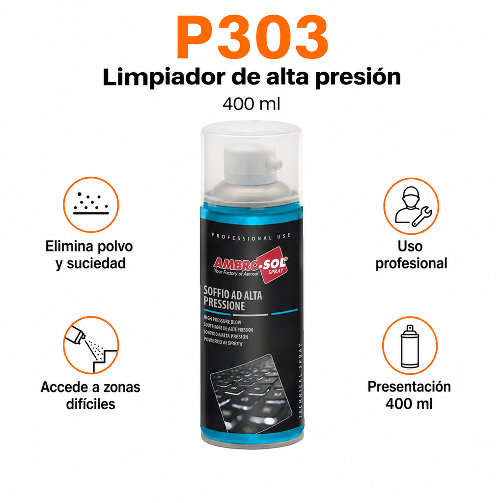 Limpiador De Alta Presión (Aire comprimido) en Spray 400ML