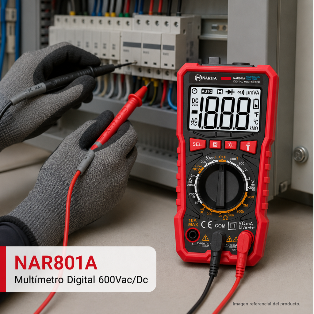 Multímetro Digital 600Vac/Dc