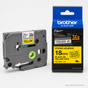 Cinta Super Adhesiva para rotulador Negro sobre Amarillo 18mm