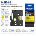 Cinta Termocontraible para rotulador negro sobre Amarillo 12mm