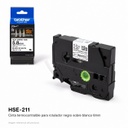 Cinta Termocontraible para rotulador negro sobre blanco 6mm