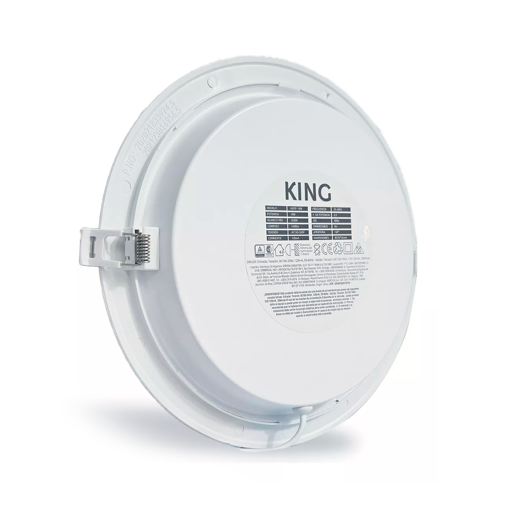 PANEL FLAT CIRCULAR KING 18W AC100-240V CALIDO 3000K