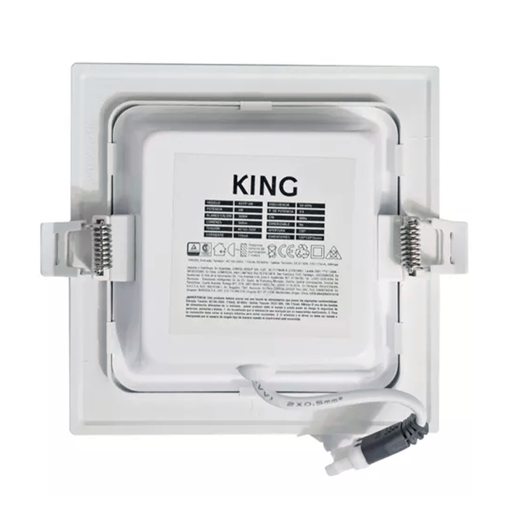 PANEL FLAT CUADRADO KING 6W AC100-240V FRIO 6500K