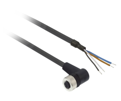 Conector Sensor Hembra Acodado 4P M12 Cable 2Mts 