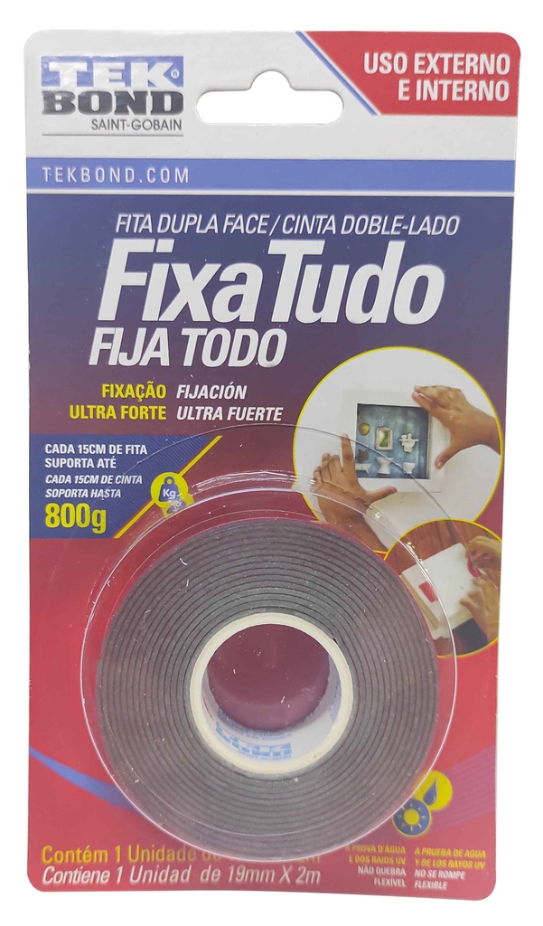 Cinta Acrilica Doble Contacto Exter. 19Mm X 1Mm X 2Mt