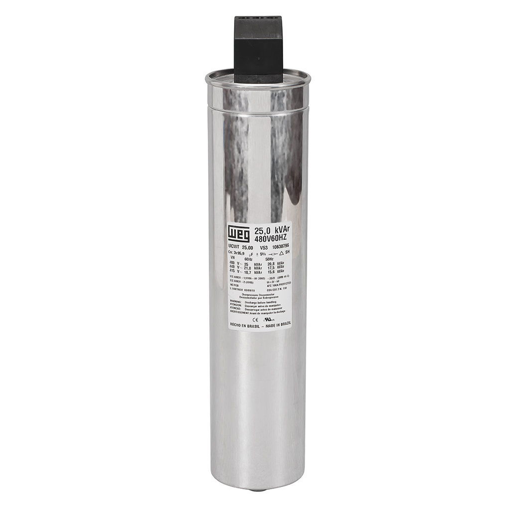 Condensador Trifasico Heavy Duty 15Kvar/440Vac 60Hz Medidas 75Mmx225Mm