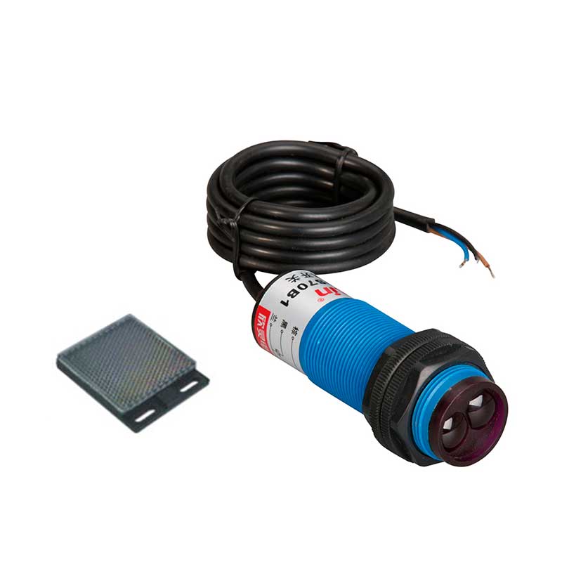 Sensor de proximidad fotoeléctrico (Barrera), cuerpo M30, 10m de sensado, 24 Vdc, 3 hilos, PNP N.A., 2m cable