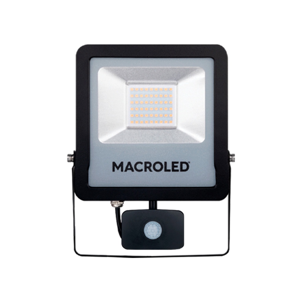 REFLECTOR LED CON SENSOR DE MOVIMIENTO MACROLED PRO 20W AC100-240V FRIO 6500K
