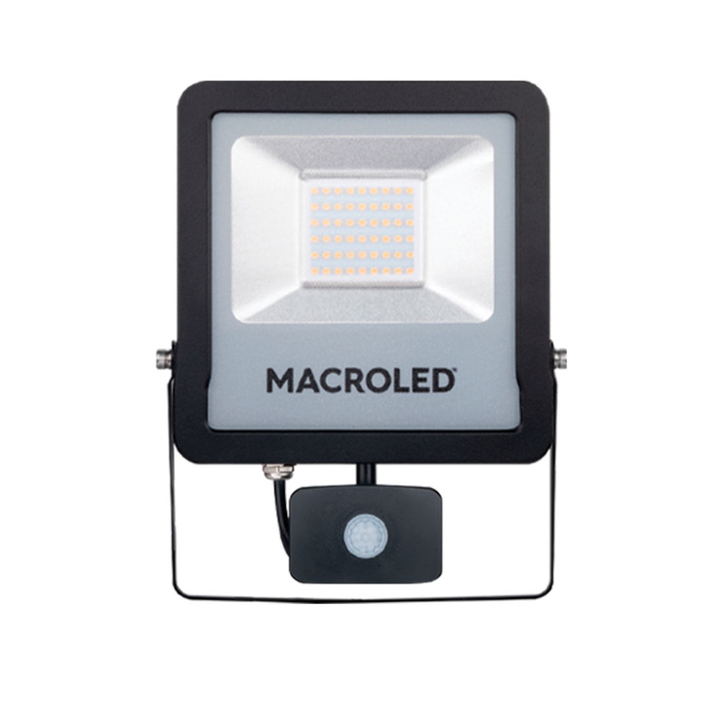 Reflector Led Pro C/Sensor Negro 50W Ip65 100-240Vac Luz Fría 6500K