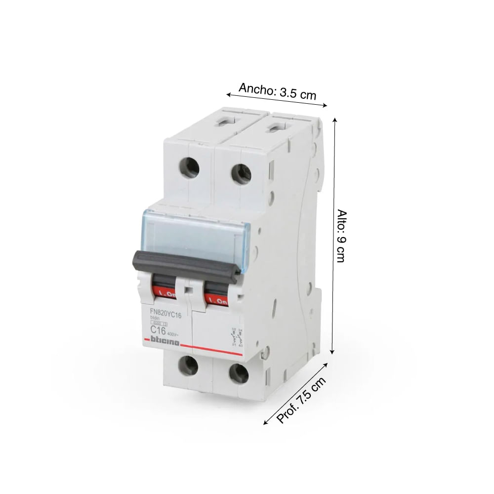 Int. Aut. Termomagnetico Para Riel 2P C6 10/6Ka 220/440V C Din Btdin