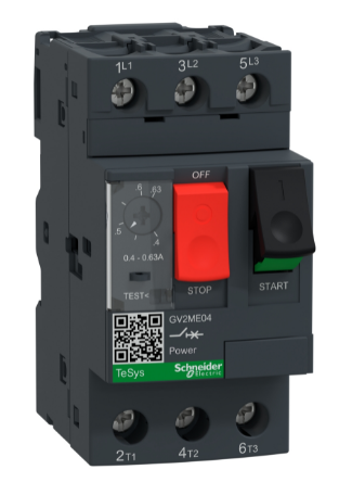 Guardamotor Magnetico 3P Reg. 0.4-0.63A 400/415Vac 100Ka Tesys 