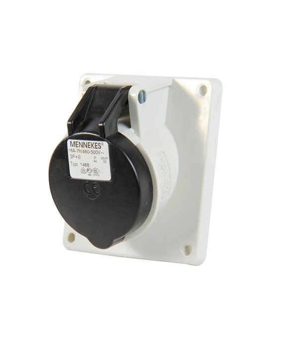 Toma Empotrable 16Amp 3P+T 500V Negro 7H Ip44  