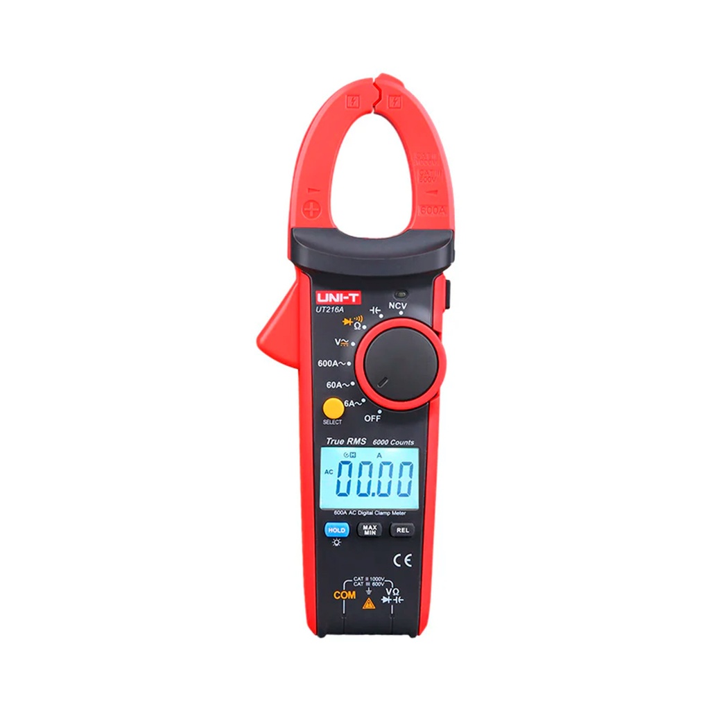 Pinza Amperimetrica Digital 600 A AC/DC, True RMS, NCV, Para Aplicaciones Generales