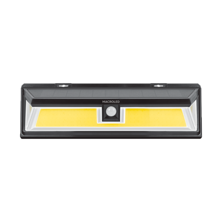 APLIQUE LED SOLAR DE PARED 10W CON SENSOR DE MOVIMIENTO LUZ CÁLIDA 3000K IP65