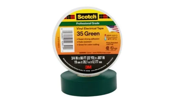 CINTA AISL. SCOTCH 35 VINILO 3/4&quot;X 20MTS VERDE