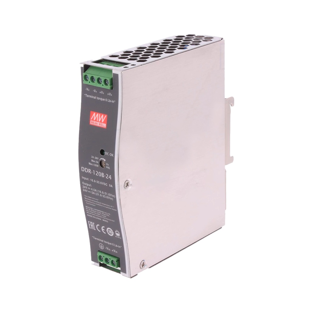 Convertidores DC/DC aislados - montaje en riel DIN 16.8-33.6Vin 24V 5A 120W DIN Iso DC-DC