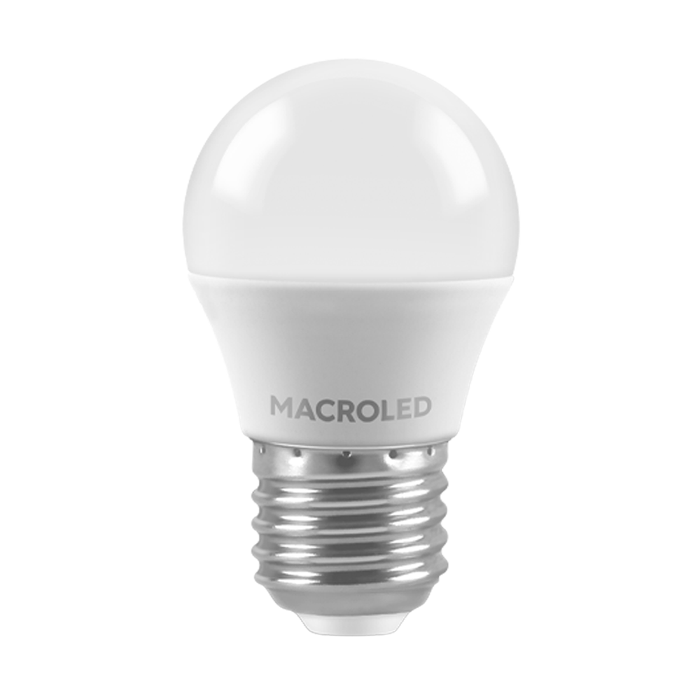 BULBO G45 MACROLED 6W E27 AC180-240V FRIO 6500K