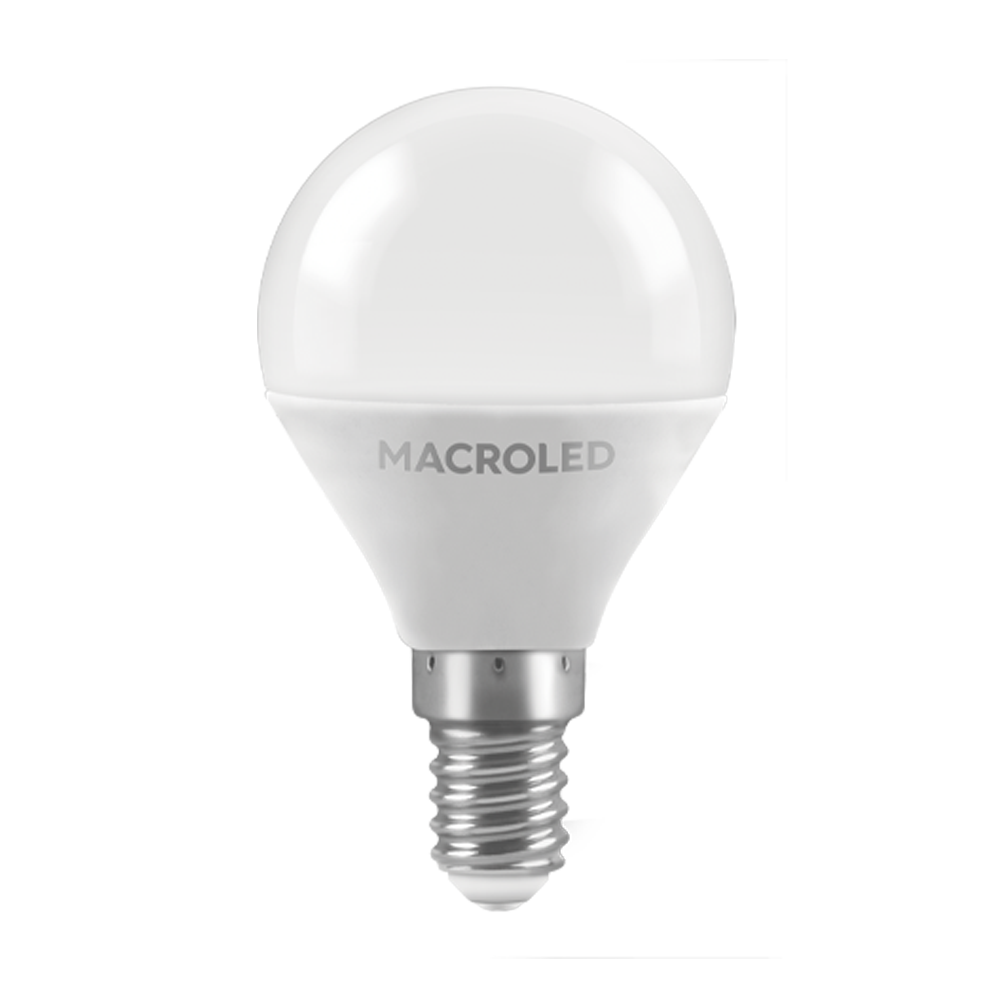 BULBO G45 MACROLED 6W E14 AC180-240V FRIO 6500K