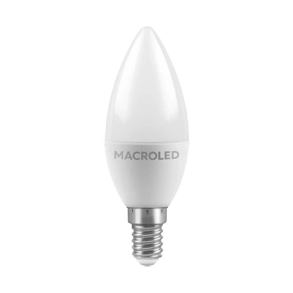 BULBO C37 MACROLED 6W E14 AC180-240V FRIO 6500K