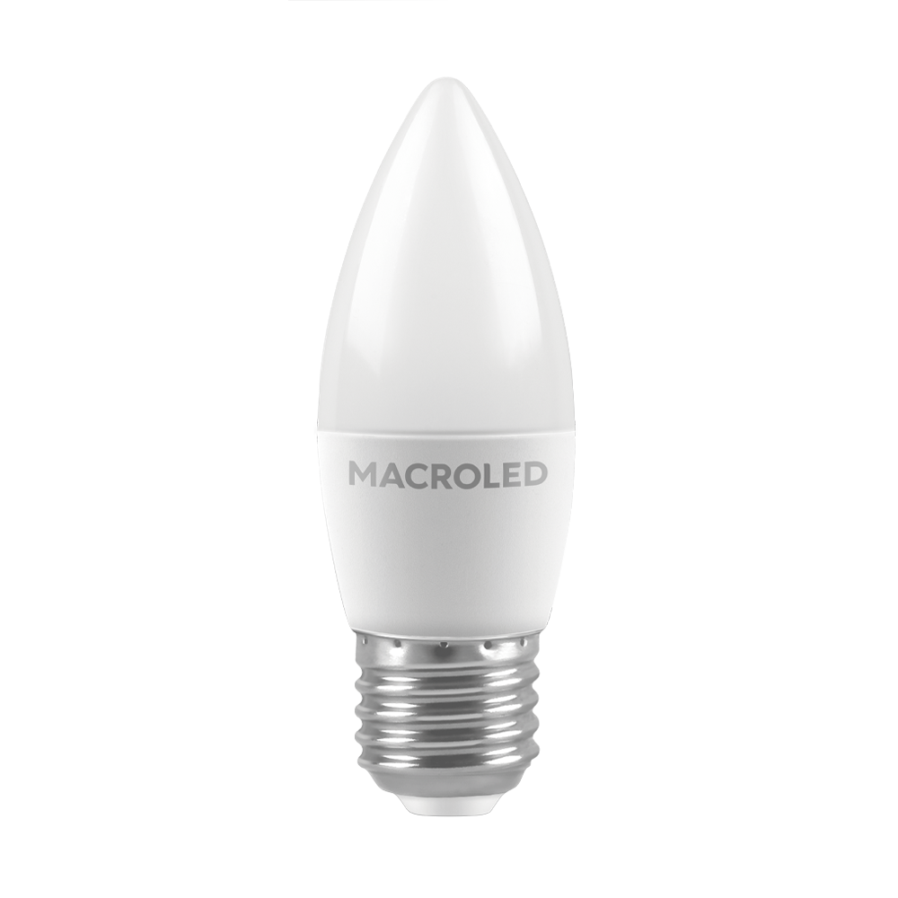 BULBO C37 MACROLED 6W E27 AC180-240V CALIDO 3000K
