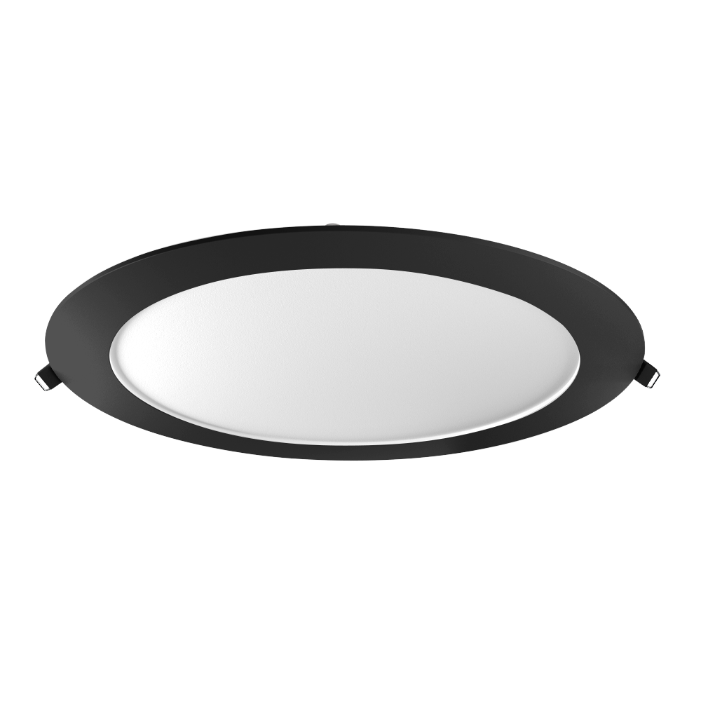 PANEL FLAT CIRCULAR NEGRO MACROLED 18W AC85-265V CALIDO 3000K