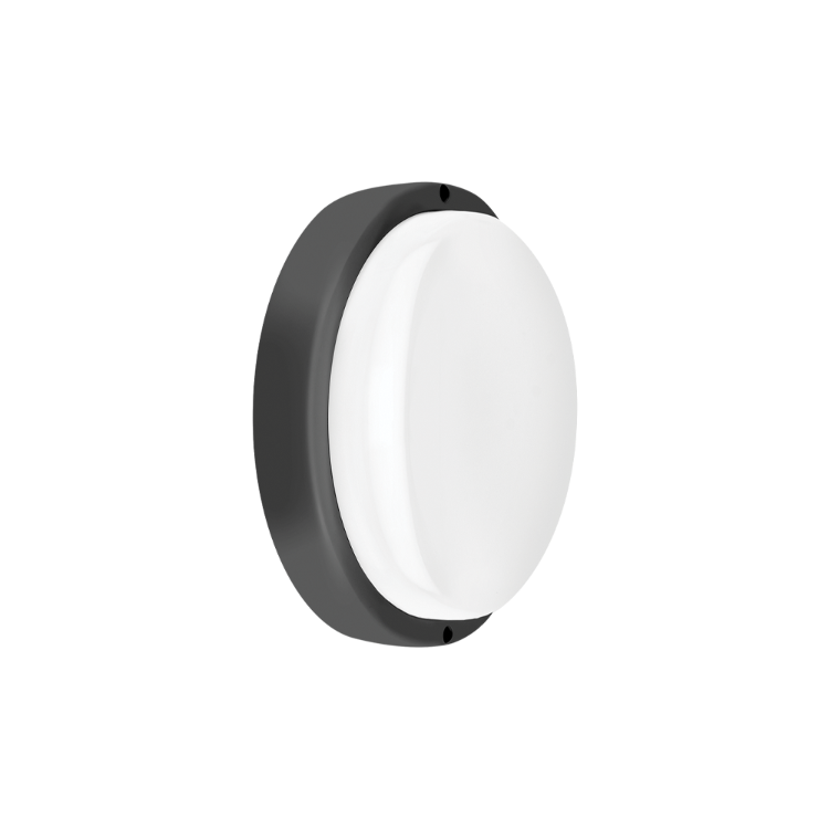 TORTUGA MACROLED REDONDA MARCO NEGRO 12W - IP54 - AC100-265V - FP:0,9 - 1080 lm - BLANCO CALIDO