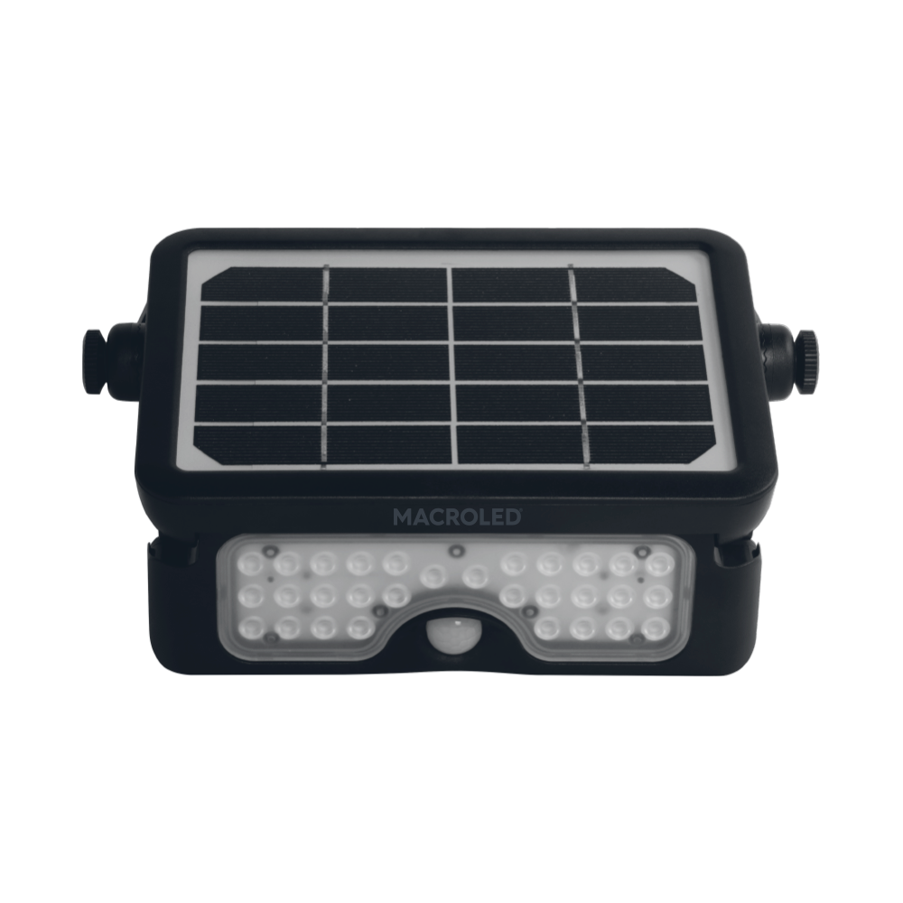 Reflector Led Solar P/Pared C/Sensor De Movimiento 5W Ip65 Luz Fría 6000K