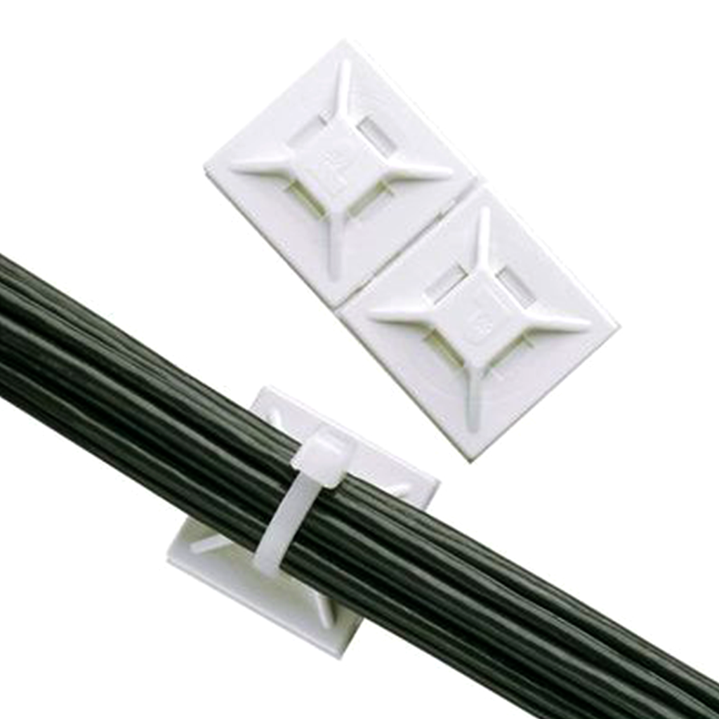 Portacintillo Adhesivo 20x20mm Blanco (100 und)