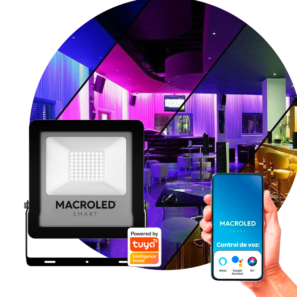 REFLECTOR LED PRO SMART 50W 100-240VAC RGB+WW IK08 IP65