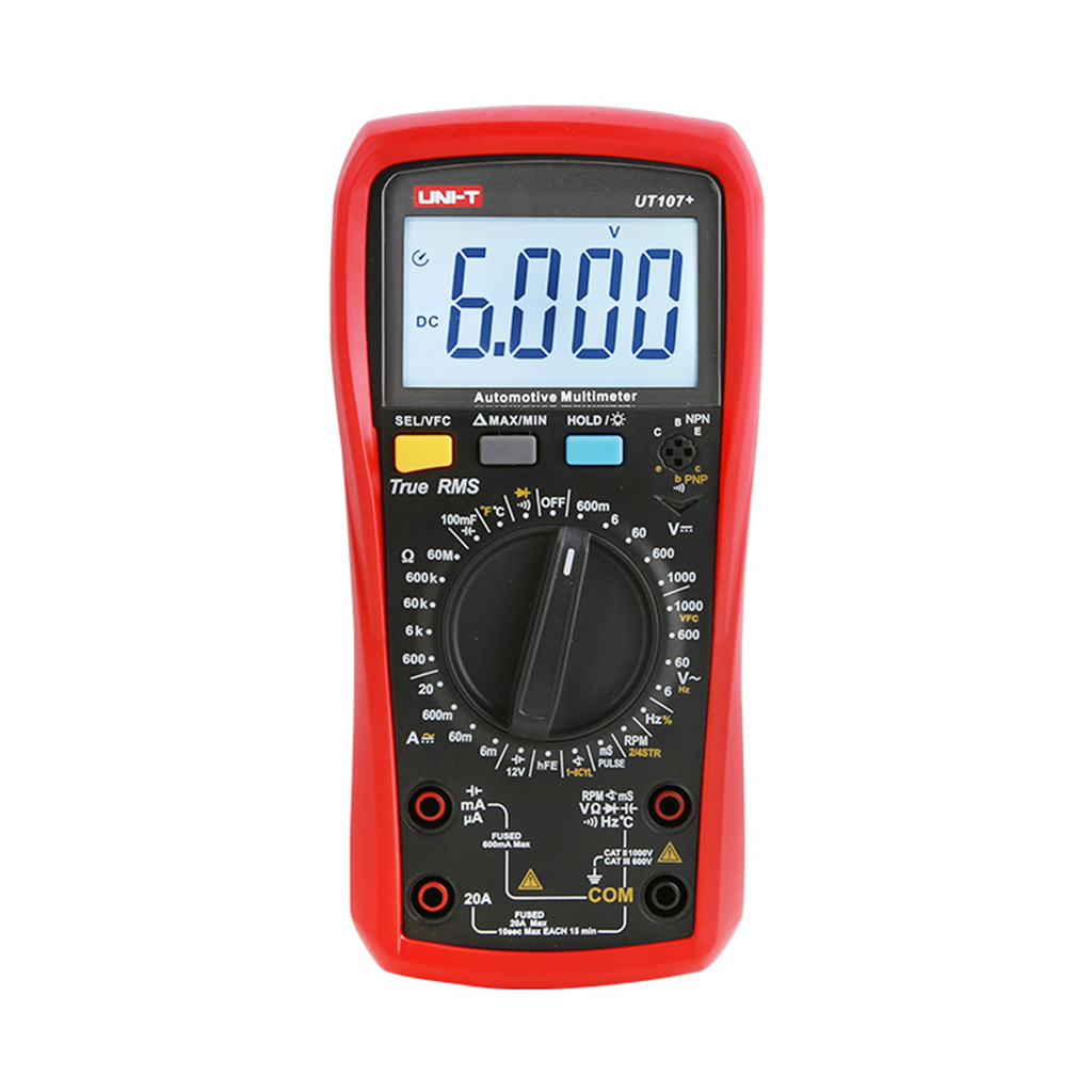Multimetro Automotriz Con RPM, Dwell, Frecuencia, Temperatura Y Prueba De Diodos