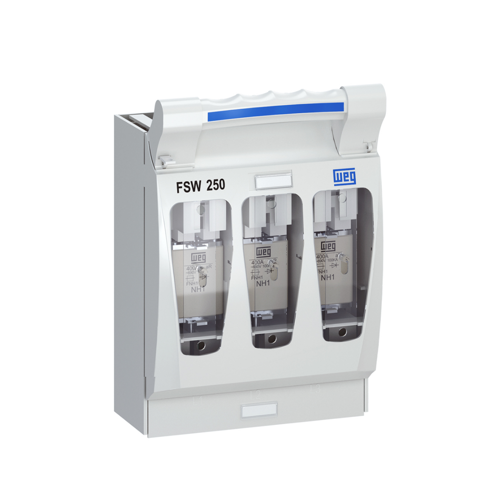 INTERRUPTOR-SECCIONADOR TRIFASICO PORTAFUSIBLE TIPO NH TAM. 1 250 AMP.
