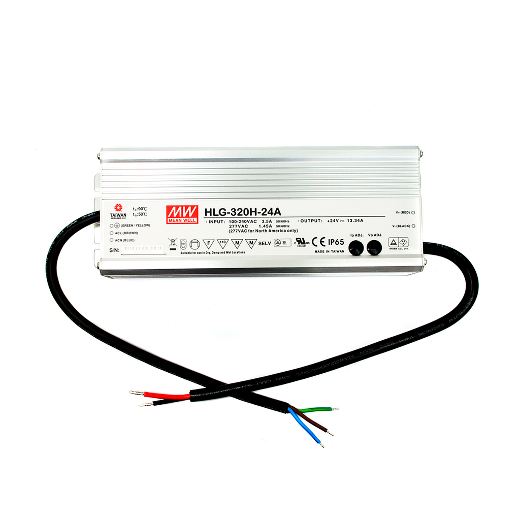 Fuente de alimentación 320.2W 24V 13.34A IP65 Adj W/Intrl Pot