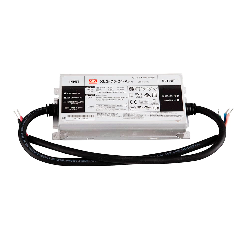 Fuente de alimentación 75W 24V 3.1A CP IP67 Io adj w/pot