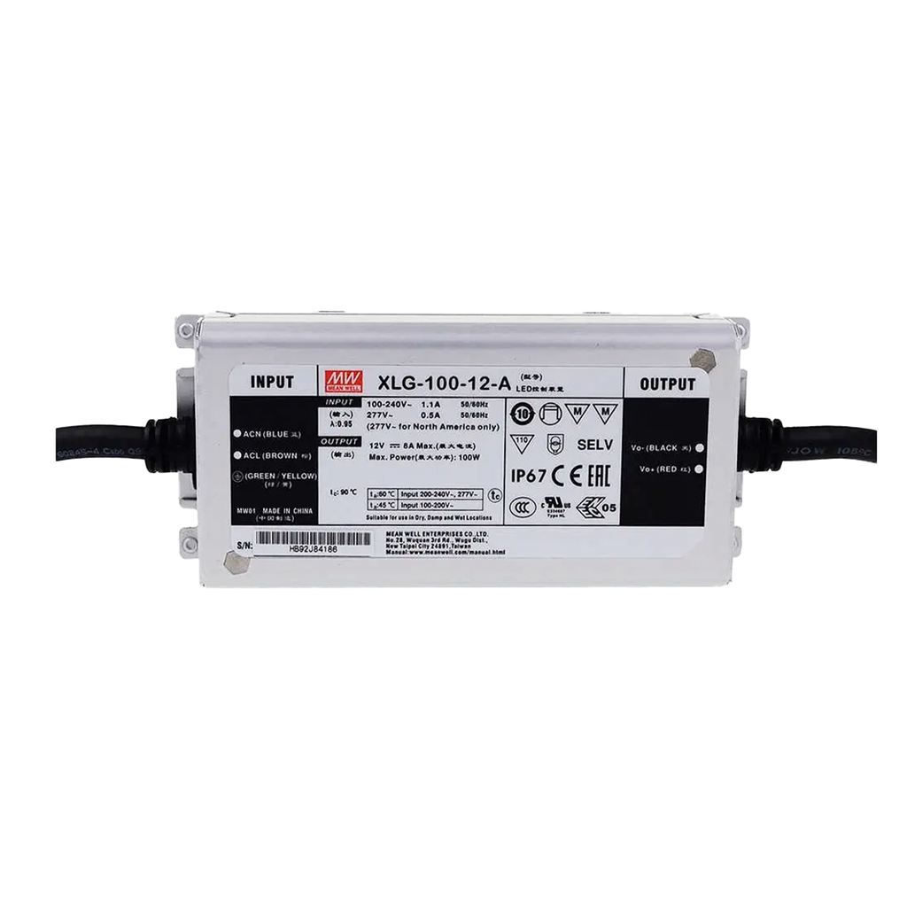 Fuente de alimentación 100W 12V 8A CP IP67 Io adj w/pot