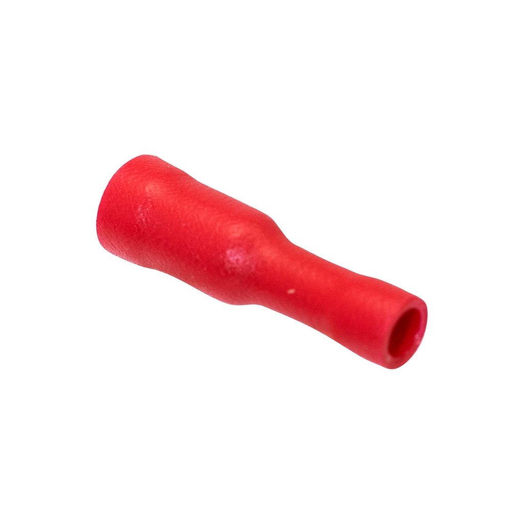 Terminal Hembra Tipo Bala Aislado – 22-16 AWG (0.5-1.5mm²) Rojo (100 und)