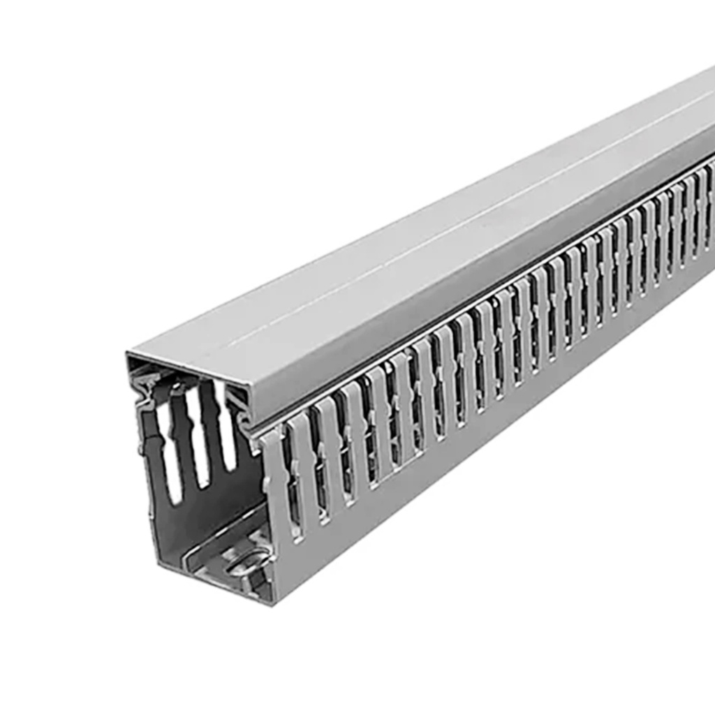 Canaleta Ranurada 80x40x2000mm (Alto x Ancho x Largo) Color Gris
