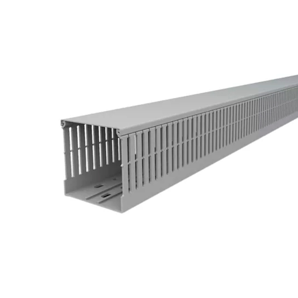 Canaleta Ranurada 80x60x2000mm (Alto x Ancho x Largo) Color Gris