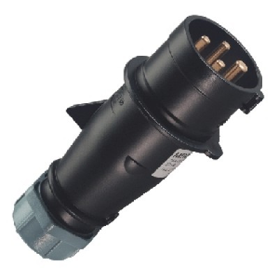 Enchufe 32Amp 3P+T 500V Negro 7H Ip44 