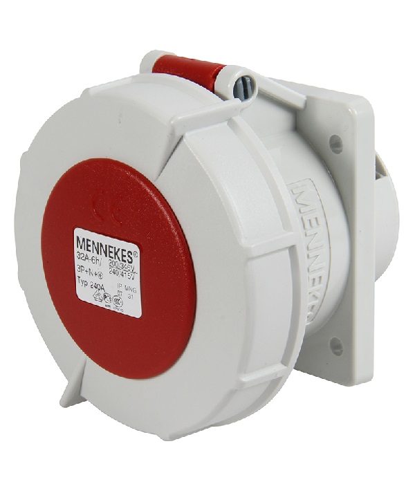 Toma Empotrable 32Amp 3P+N+T 415V Rojo 6H  Ip67