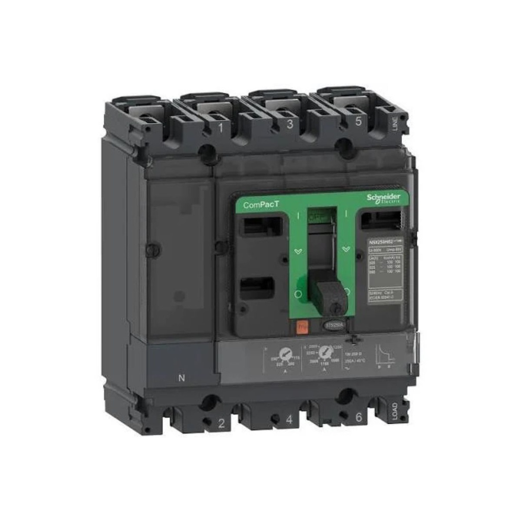INTERRUPTOR AUTOMATICO REGULABLE NSX100F, TMD, 4X 56 - 80A, 220V(85KA)/380V(36KA)/440V(35KA)