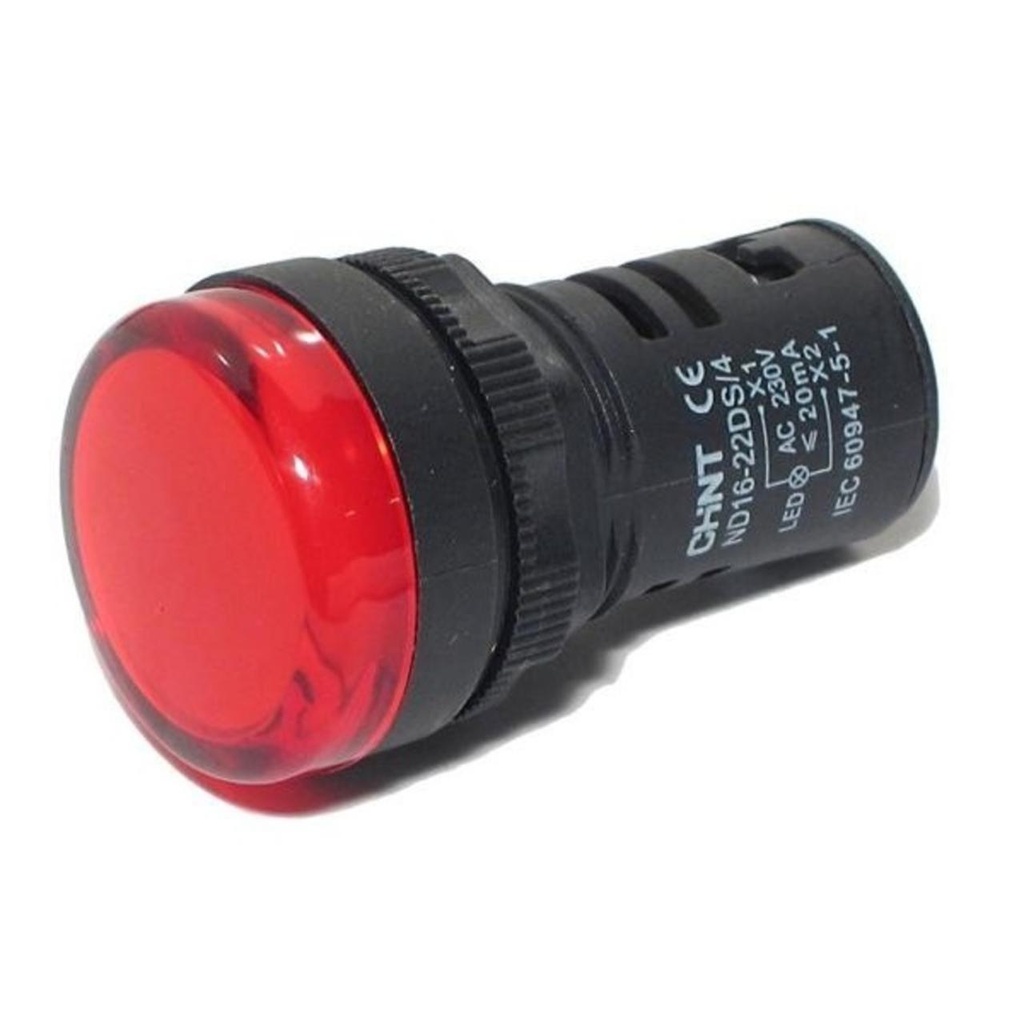 Piloto De Señalizacion Pvc Roja, Ø 22Mm, Voltaje 220Vac. .